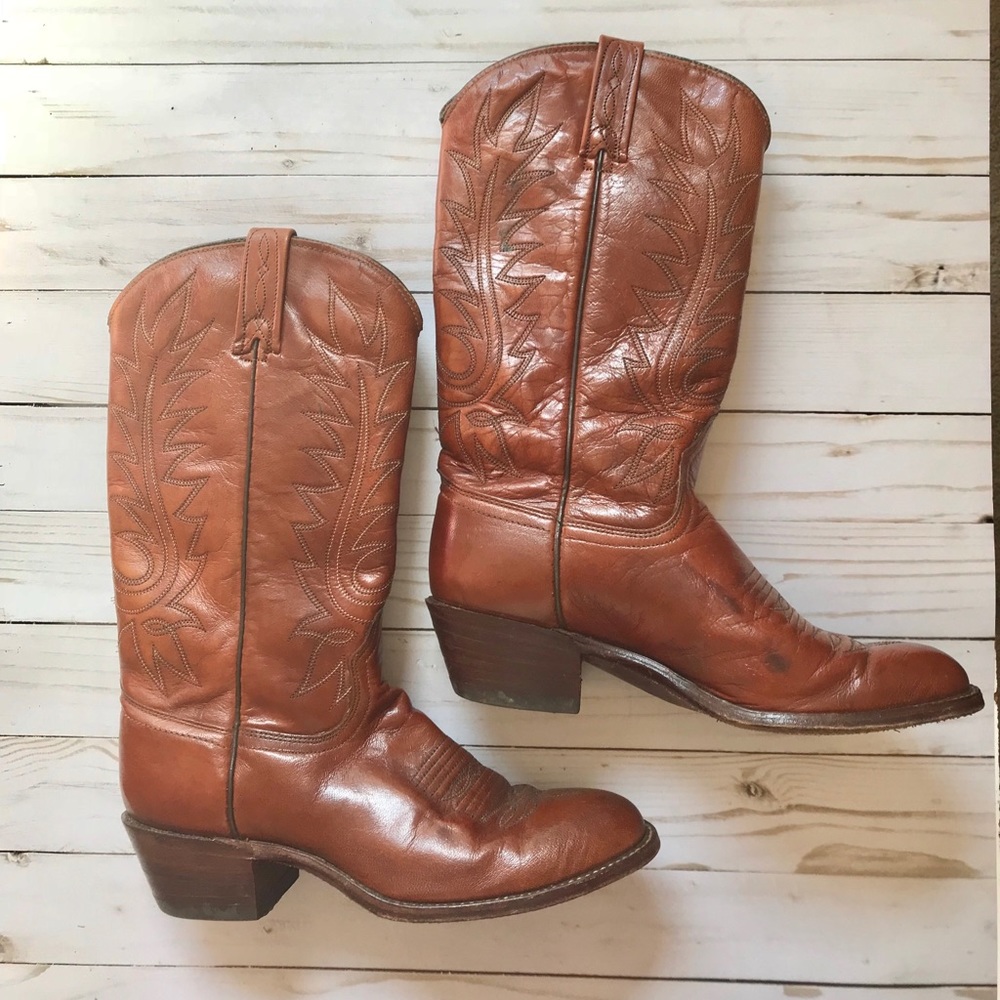 Dan Post Brown Leather Cowboy Boots